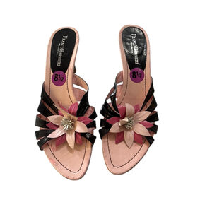 Franco Barbieri Vintage Made In Italy Flower Leather Heel Size 8.5 Women's Pink